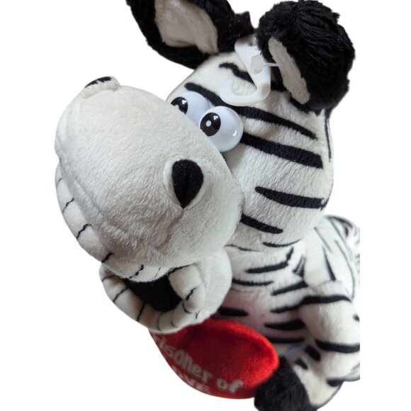 Zebra Plush "Prisoner Of Love" Whimsical Big Teeth Heart Valentines Gift 12" Dan - Picture 4 of 8
